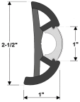 SUPROFLEX 럽레일 키트(검정, 60ft, W 41mm, H 18mm)