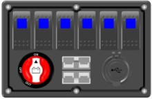 스위치 판넬(배터리 스위치, Dual USB)